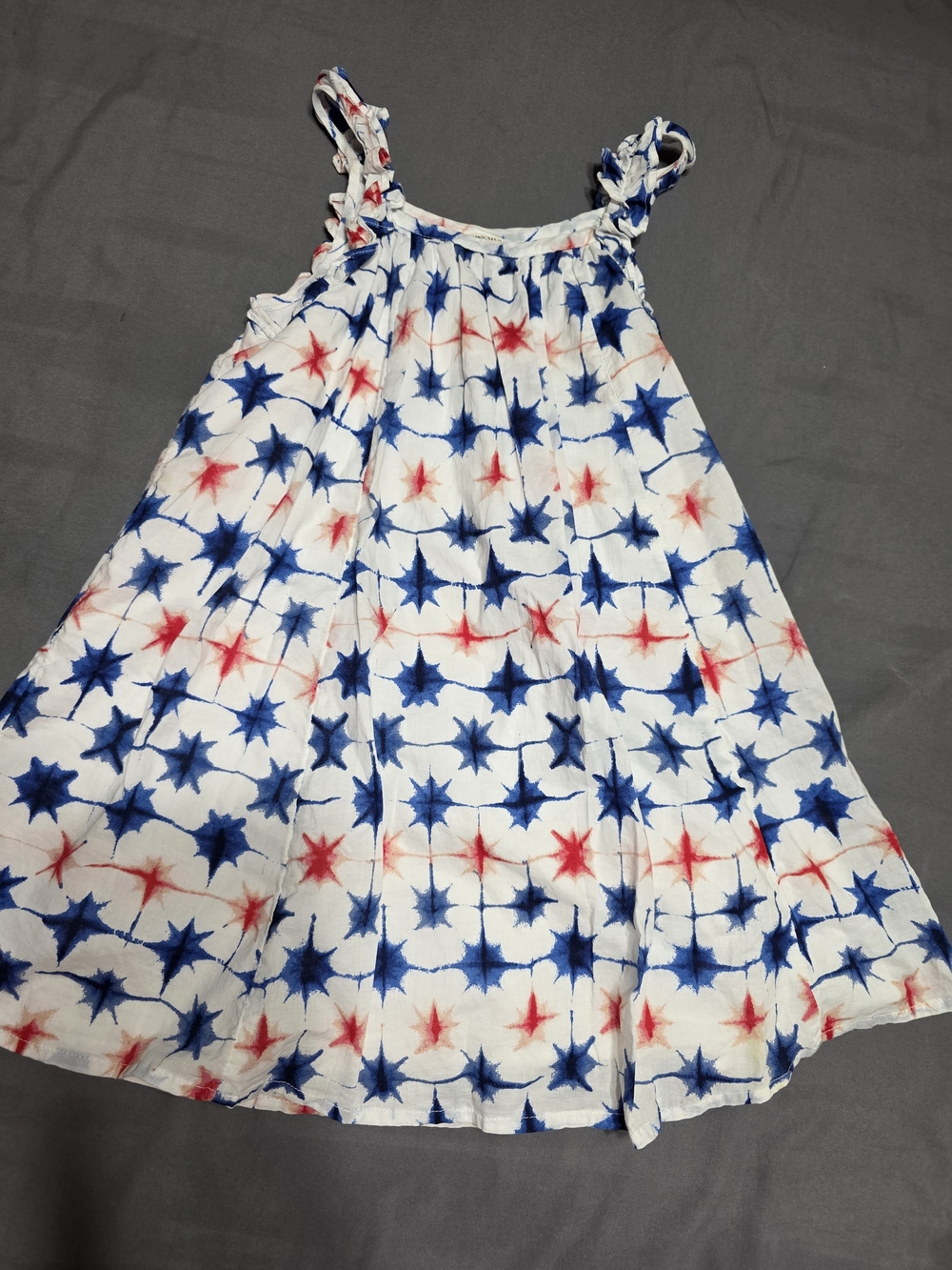 Crewcuts White Sundress with Blue & Red Star Pattern